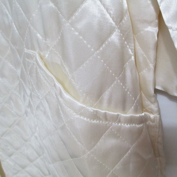 Vintage Japan Quilted Kimono Satin Robe Ivory Embroidered Size M (NEW) - Picture 7 of 8